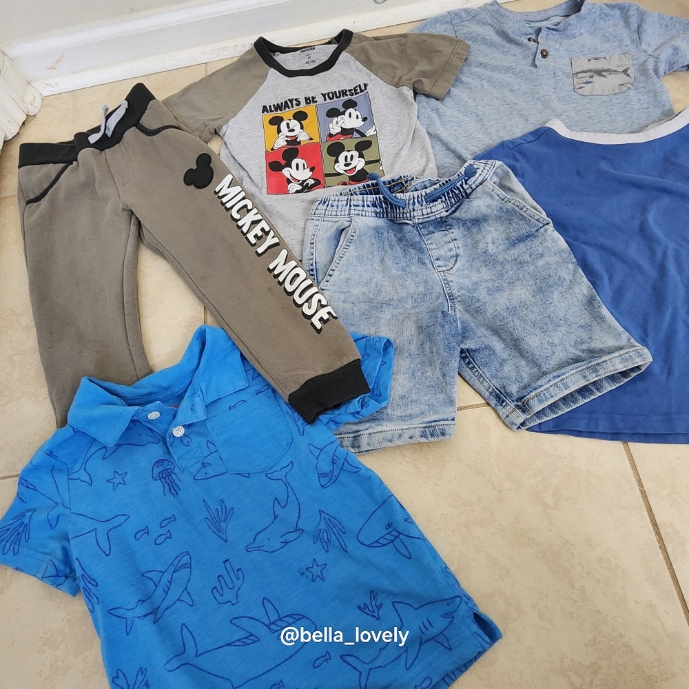 4T Bundle Clothing Set Mickey Mouse Ocean Shorts Joggers Sweatpants Kids